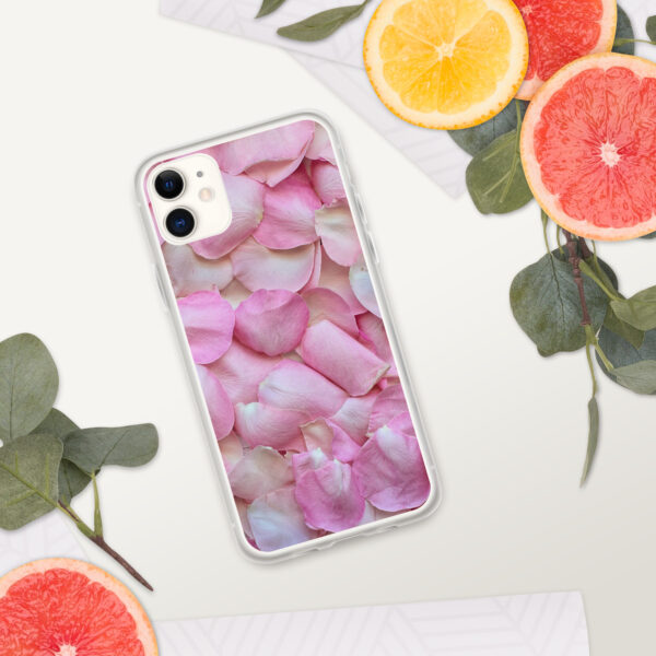 pink petals on iphone case