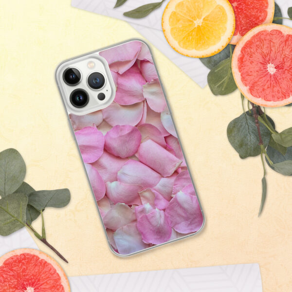 pink petals on iphone case